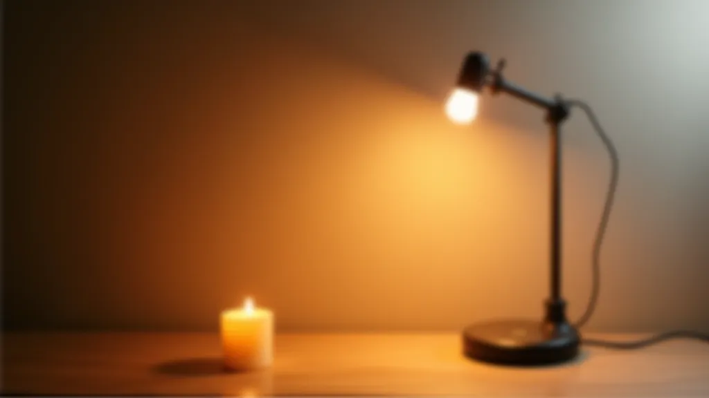 Modern desk lamp with warm LED bulb showing adjustable brightness control and positioning options for optimal task lighting