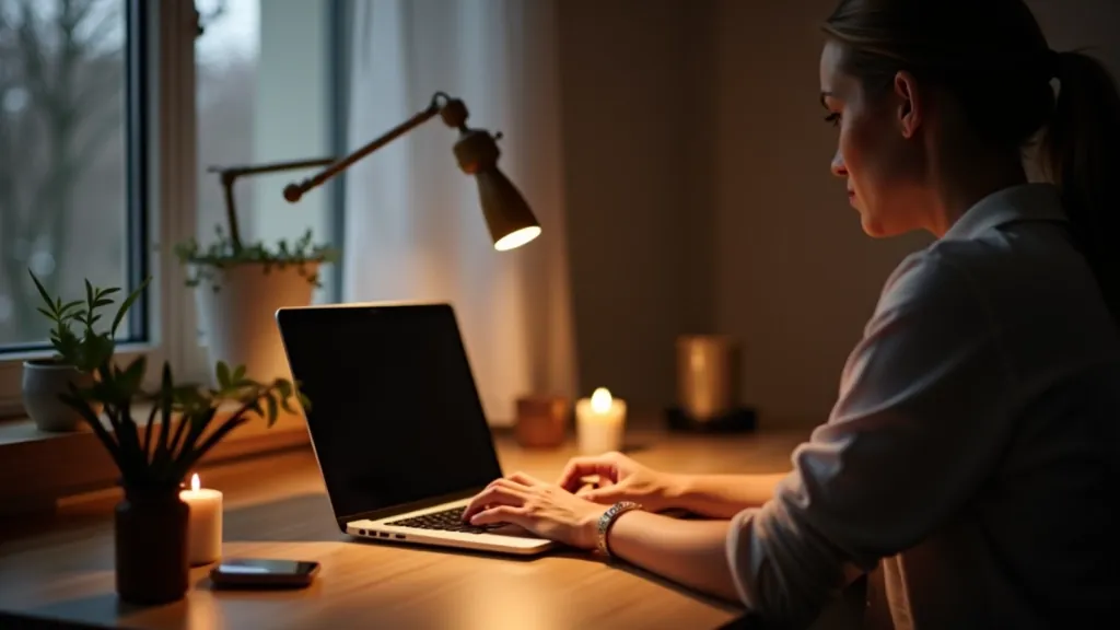 Home office workspace with focused desk lamp providing bright task lighting for detailed work and reading