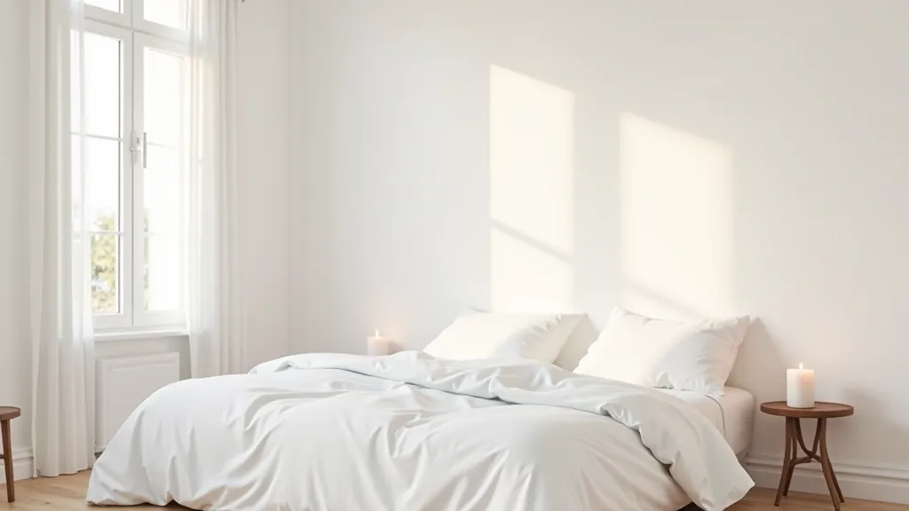Clean white room with minimal furniture showing maximum light reflection from walls and surfaces